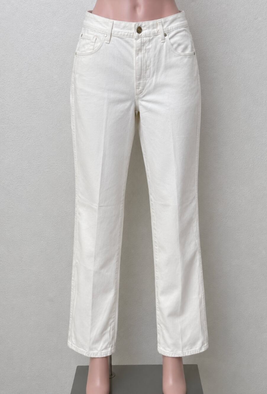 NWT Goldsign The A Jean Pressed Pearl Ivory Jeans 32
